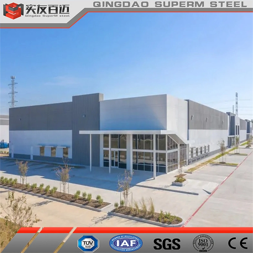 Fabricante Qingdao caixa metálica estrutura de aço estrutura abrigo Preab Workshop Pré-fabricado estrutura de aço vidro Cortina pequena Oficina edifício escritório