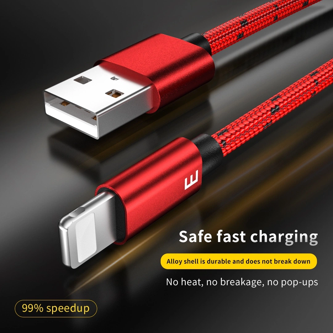 Wholesale/Supplier Charging Cable Nylon Braided Aluminum Alloy USB Cable Mobile Phone Fast Charging USB Data Cable Lightning for iPhone