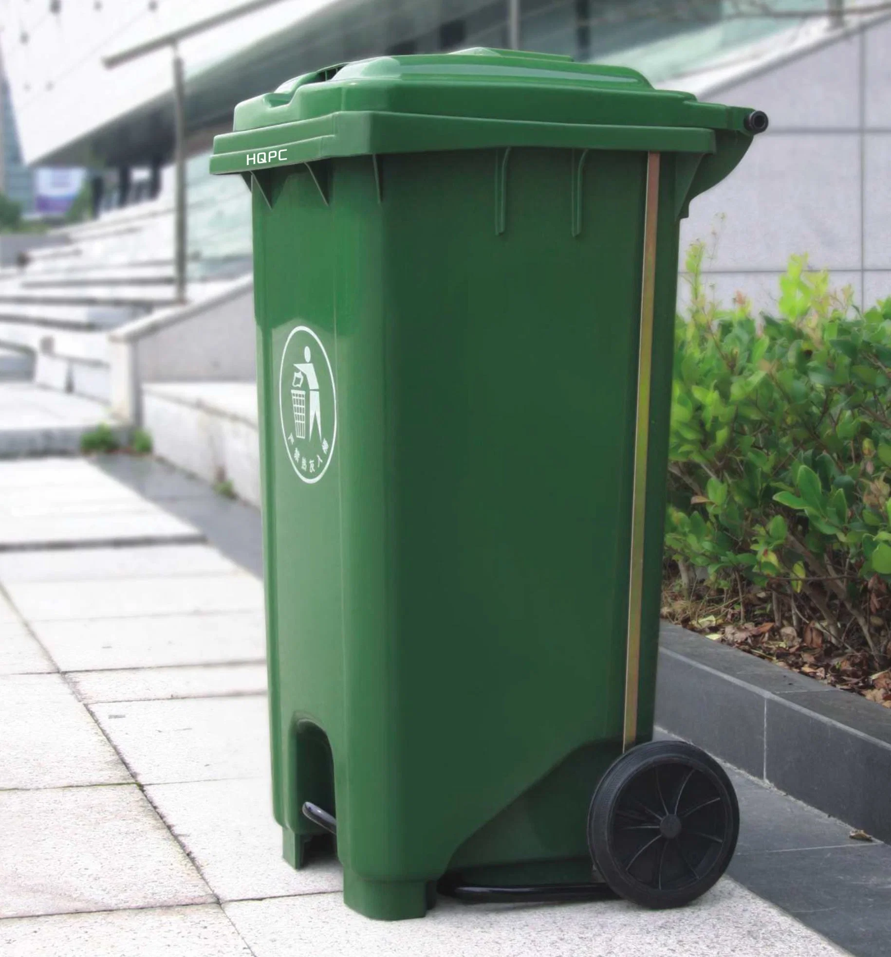 100% Virgin HDPE Environment Friendly 120L Pedal Plastic Garbage Bin 120 Liter Waste Bin with En840