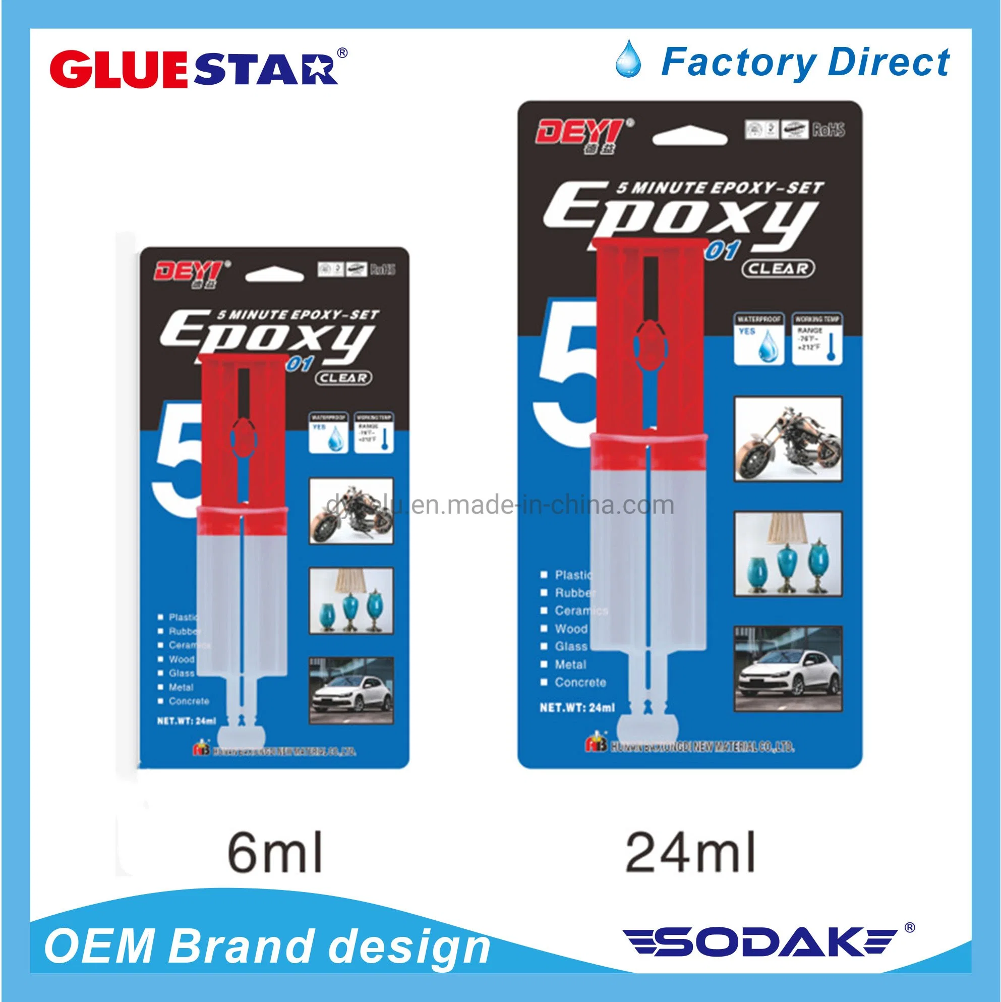 Strong Quick-Drying Adhésif Époxy Ab de la colle époxy le fer en acier inoxydable Alliage en aluminium verre céramique bois plastique de la colle de réparation