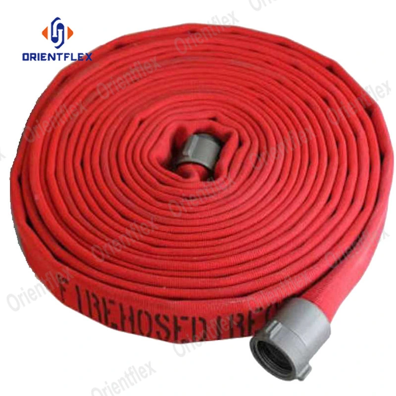 Verde azul amarillo forrado de caucho flexible reforzado plegable de mangueras de agua contra incendios