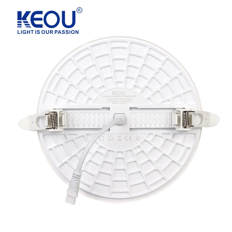 Venta caliente orificios abiertos 24W Downlight Plata Electroplated luz integrada Antirreflejos luz tenue para el hogar