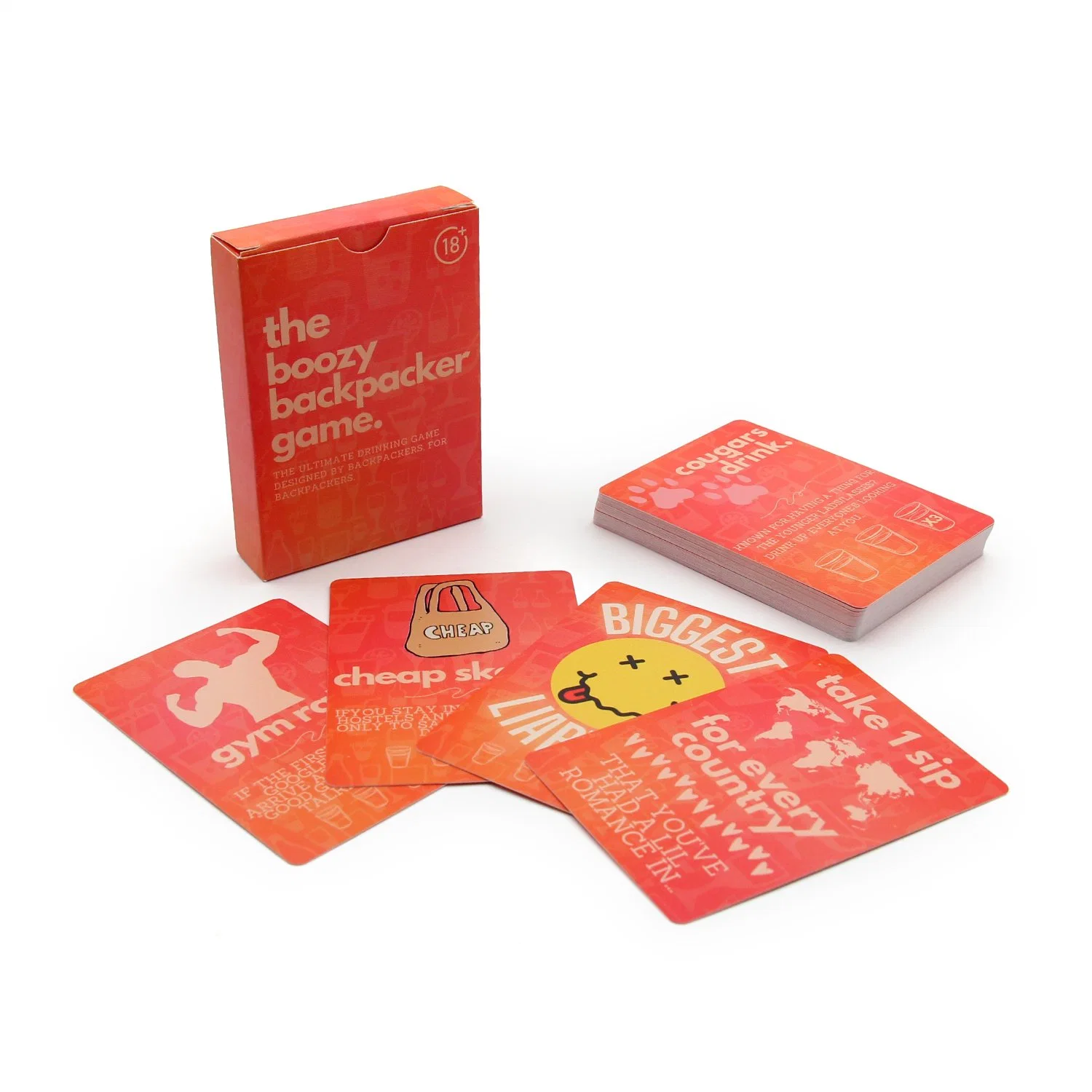 Benutzerdefinierte Größe Material Design Tuck Box Verpackung Game Cards Party Trinkkarten Spiele