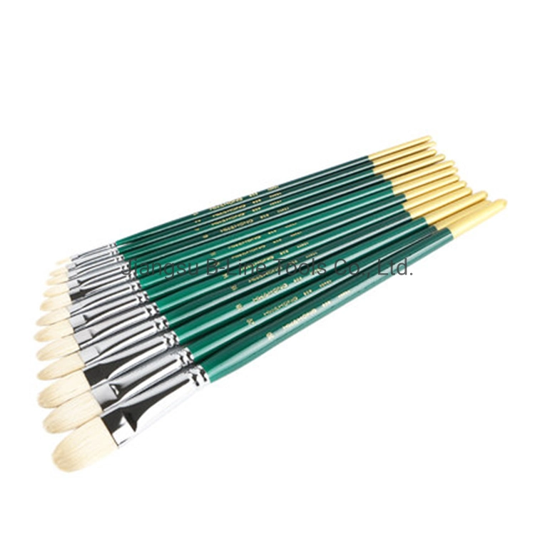 High Quality Pig Bristle Paint Brush Artist Oil Acrylic Painting Brush Set