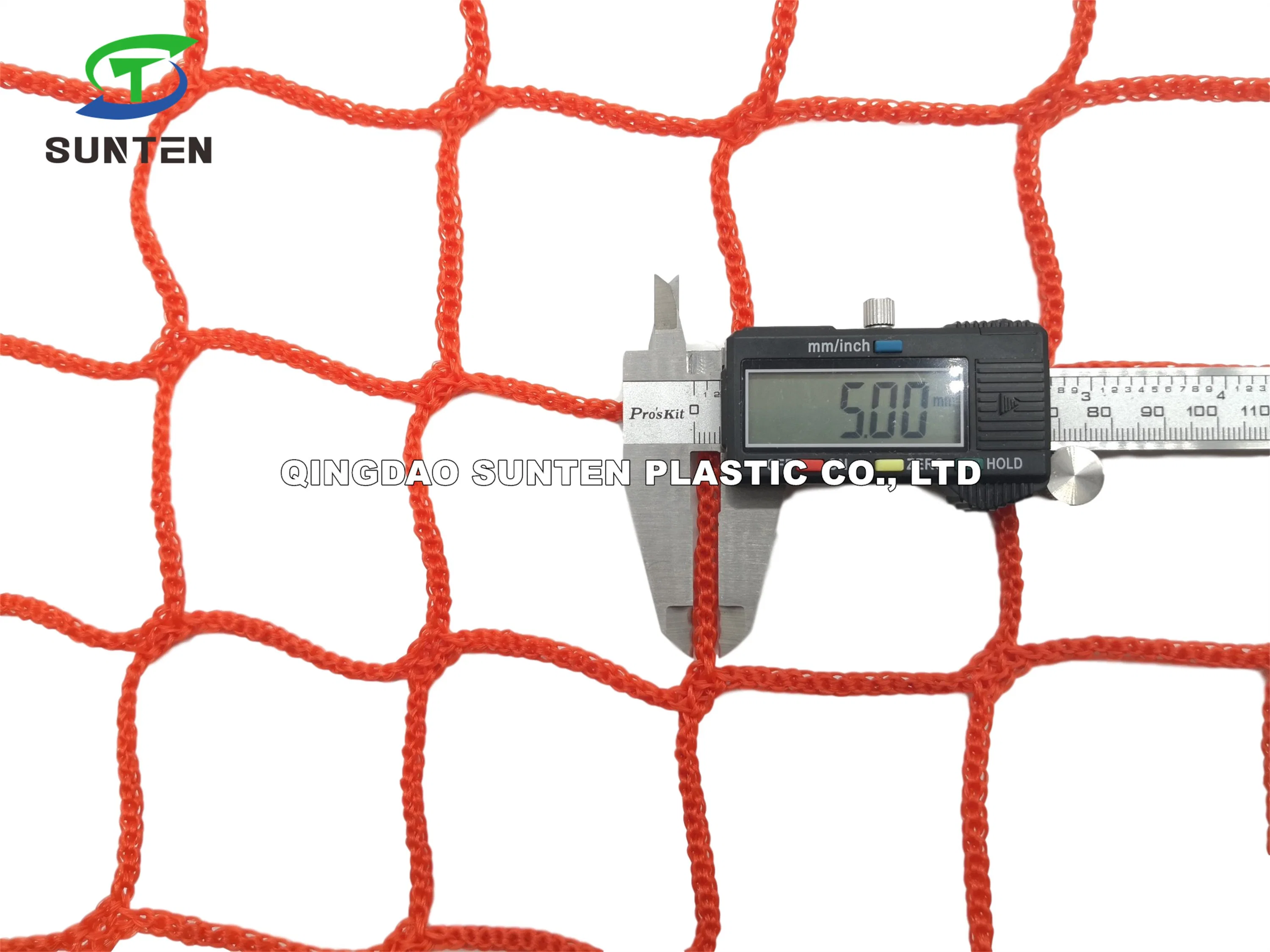 Red HDPE Knotless Fall Arrest Net, Construction Safety Catch Net, Anti-Falling Netting, Container Cargo/Sport/Golf Net