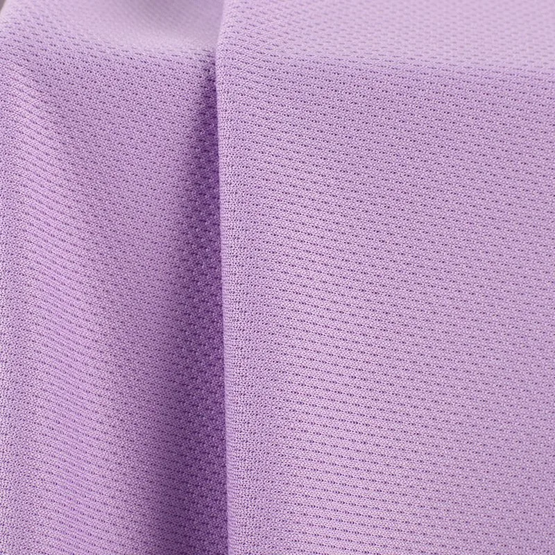 Polyester/Charcoal Bird Eye Mesh Jersey Wholesale/Supplier Knitted Fabric Melange DOT Effect, Used for Sportswear, Quick Dry, Wicking Finish