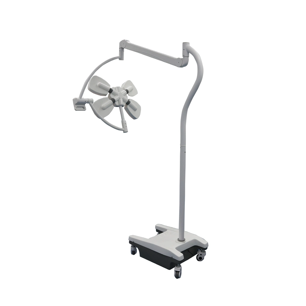 Equipement hospitalier lampe sans ombre de la salle d'opération lampe mobile chirurgicale portable Fleur pédale chirurgie léger à vendre