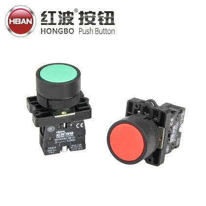 22mm Xb2 Y5 Momentry Type Flat Round 1no1nc 2 Contact Module Screw Terminal Plastic Push Button Switch