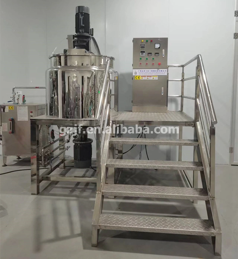 Stainless Steel Heating Jacket Mixing Tank with Agitator and Homogenizer