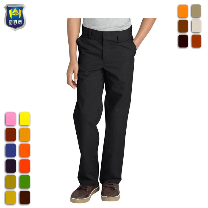 Dark Navy Pleated Elastic Fly Front School Uniform Pants