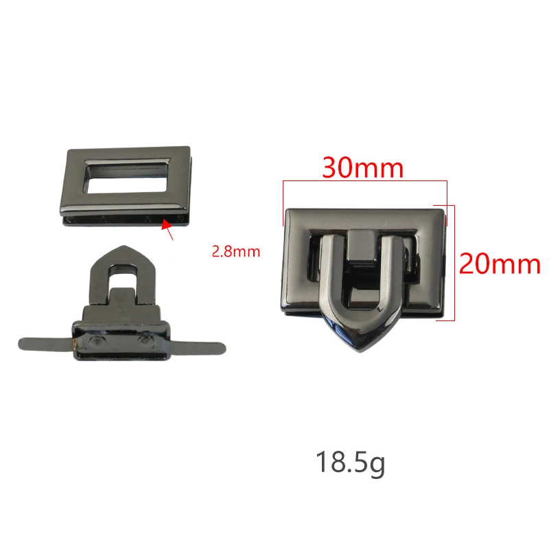 Alliage de zinc des agrafes de verrouillage de sac à main cas de verrouillage fixe le matériel de décoration Square Griffes de blocage