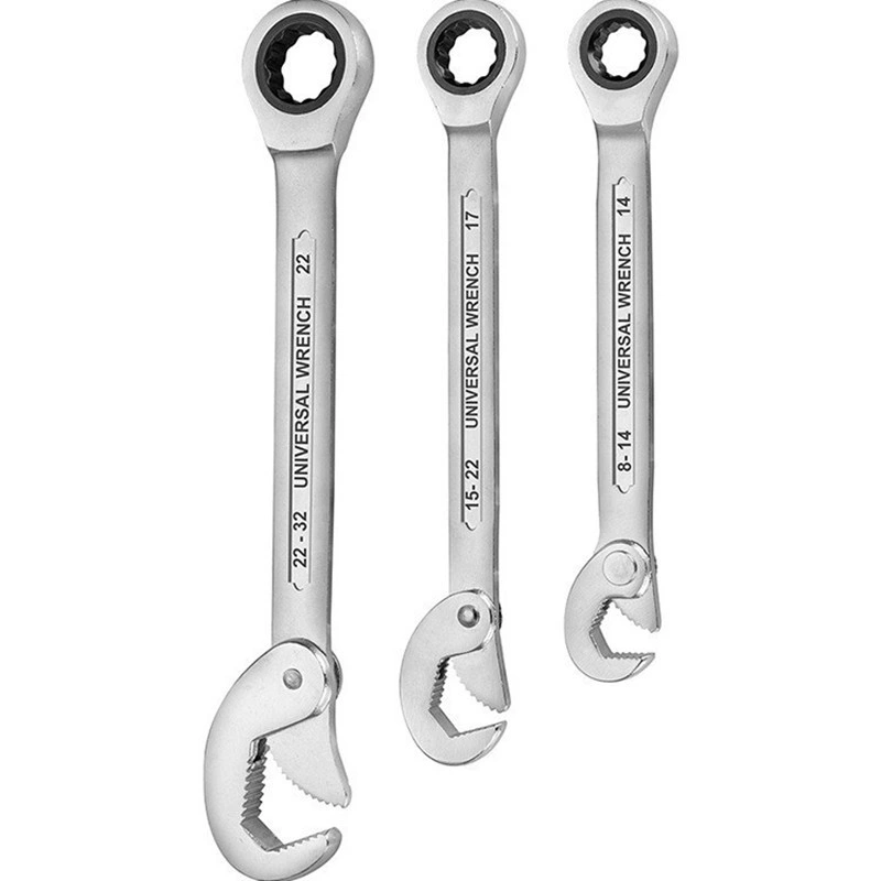 Polished Chrome Multifunction Wrench Large Water Pipe Wrench