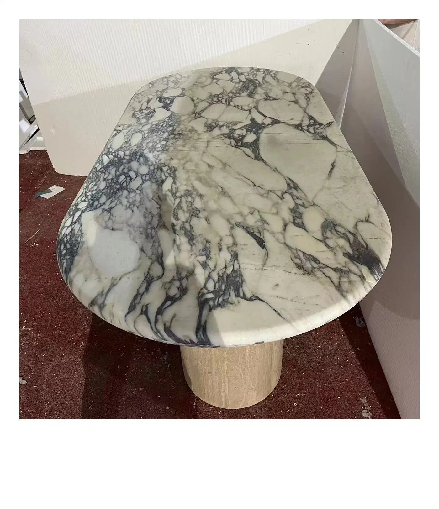 Luxo Viola Calacatta Marble Stone Top Nordic Table Antique Home Mesa de jantar mobiliário