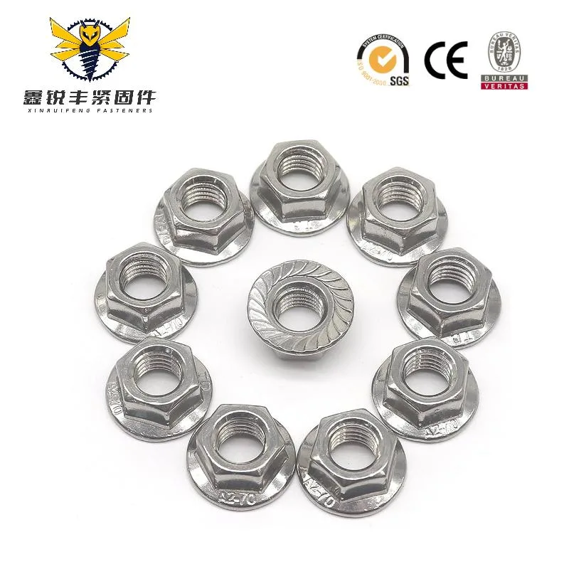 Best Price SUS304 Hex Lock DIN6923 M8 ANSI B18 2 Head Weld Self Locking Hexagon DIN 6923 Flange Nut