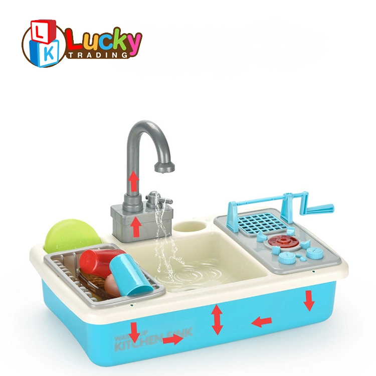 Plastic Dishes and Sink Toy Dish-Washing Toy Food Pretend Gift