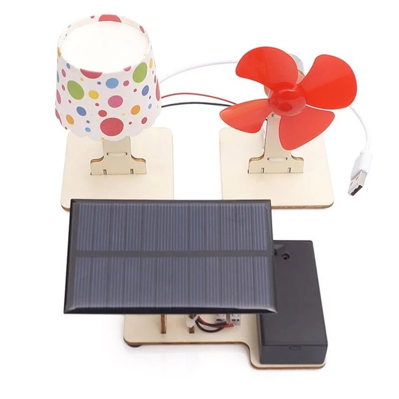 DIY Madeira Solar Power Station Physical Optics instrumentos de ensino brinquedos Para Crianças