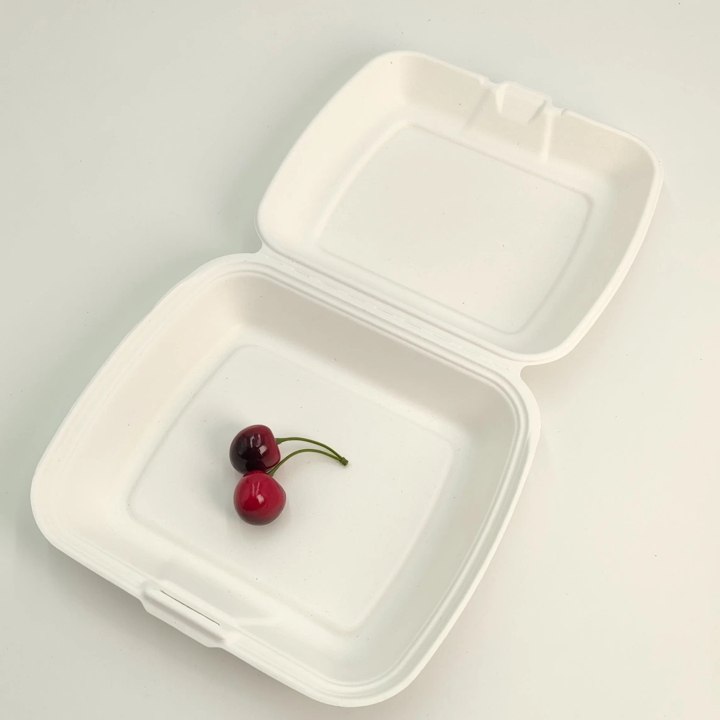 9'' Zuckerrohr Bagasse Clamshell Box Lebensmittelbehälter Biologisch Abbaubares Geschirr Sonderangebot