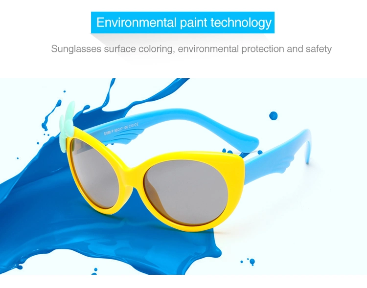 Best Price Funny Cute Butterfly Design for Kids Sunglasses UV400 Polarized Girl Child Flexible Frame