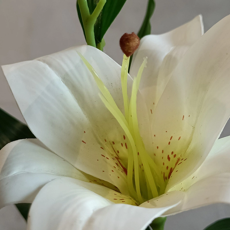 زهرة باقة زنبق اصطناعية واقعية للزفاف ديكور المنزل