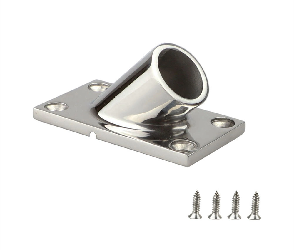 Stainless Steel Boat Accessories Welding Rectangular Base 45 Degree Marine Hardware Cable Hand Rail Fitting