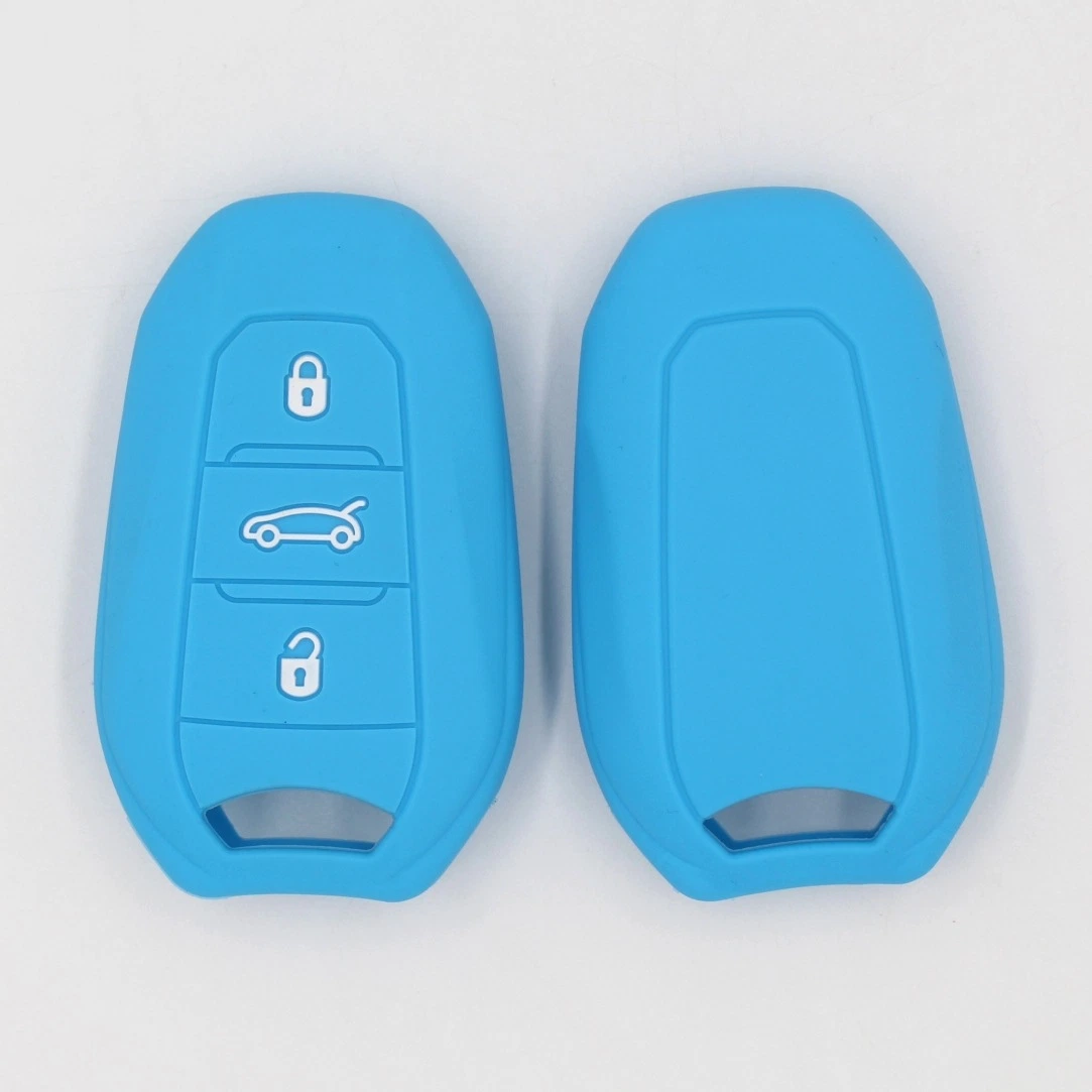 Promotional Gift Silicone Car Key Case Cover 4 Buttons for P Eugeot