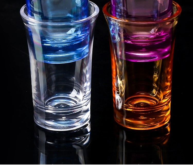 Wholesale/Supplier Food Grade Small Cup Colorful Hevay Base BPA Free Luminous Plastic Shot Glass