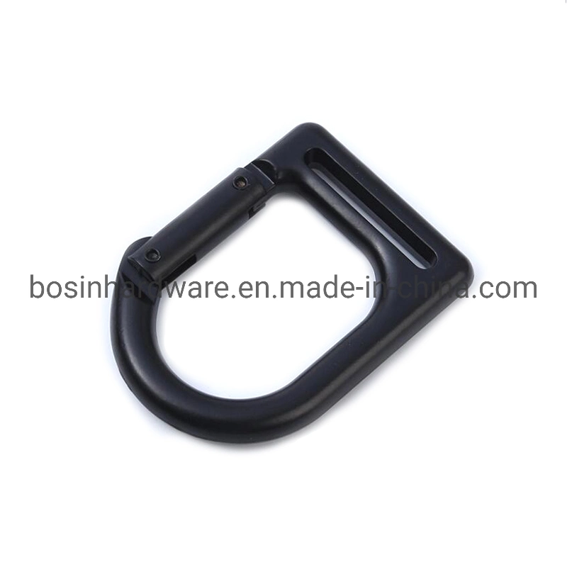 Safety Electrophoresis Black Carabiner Snap Hook for Yoga