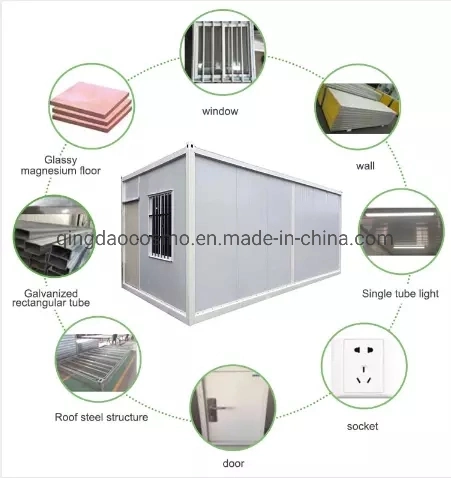 Cheap Prefab 2 Bedroom House Prefabricated Modular Movable Houses Modern Villa Fast Build Container Tiny Home/Apartment Cabins for Labor Camp/Hotel/Office