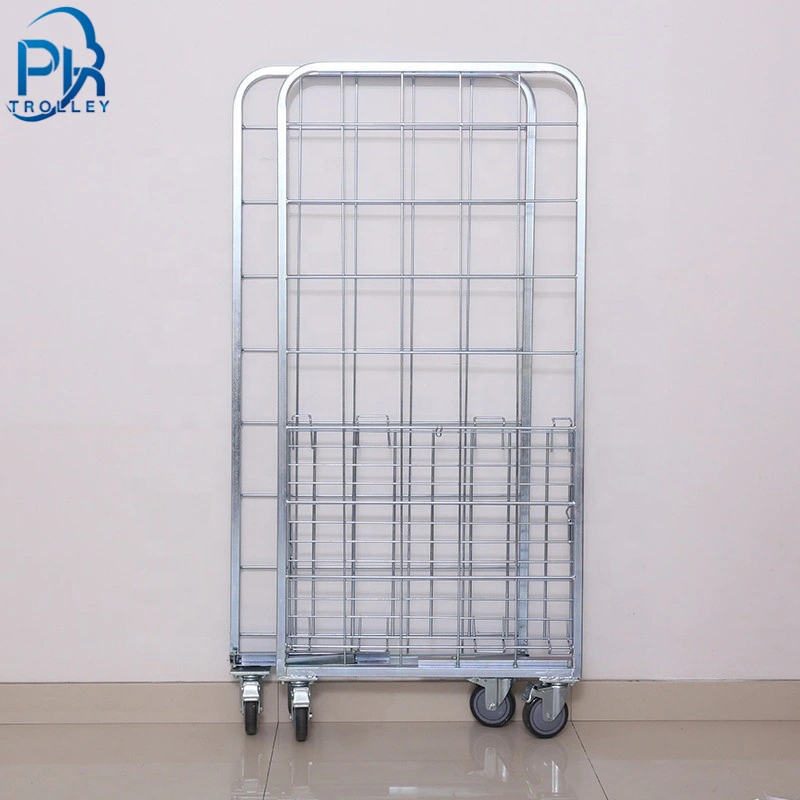 Wire Mesh Folding Express Delivery Logistic Storage Roll Container