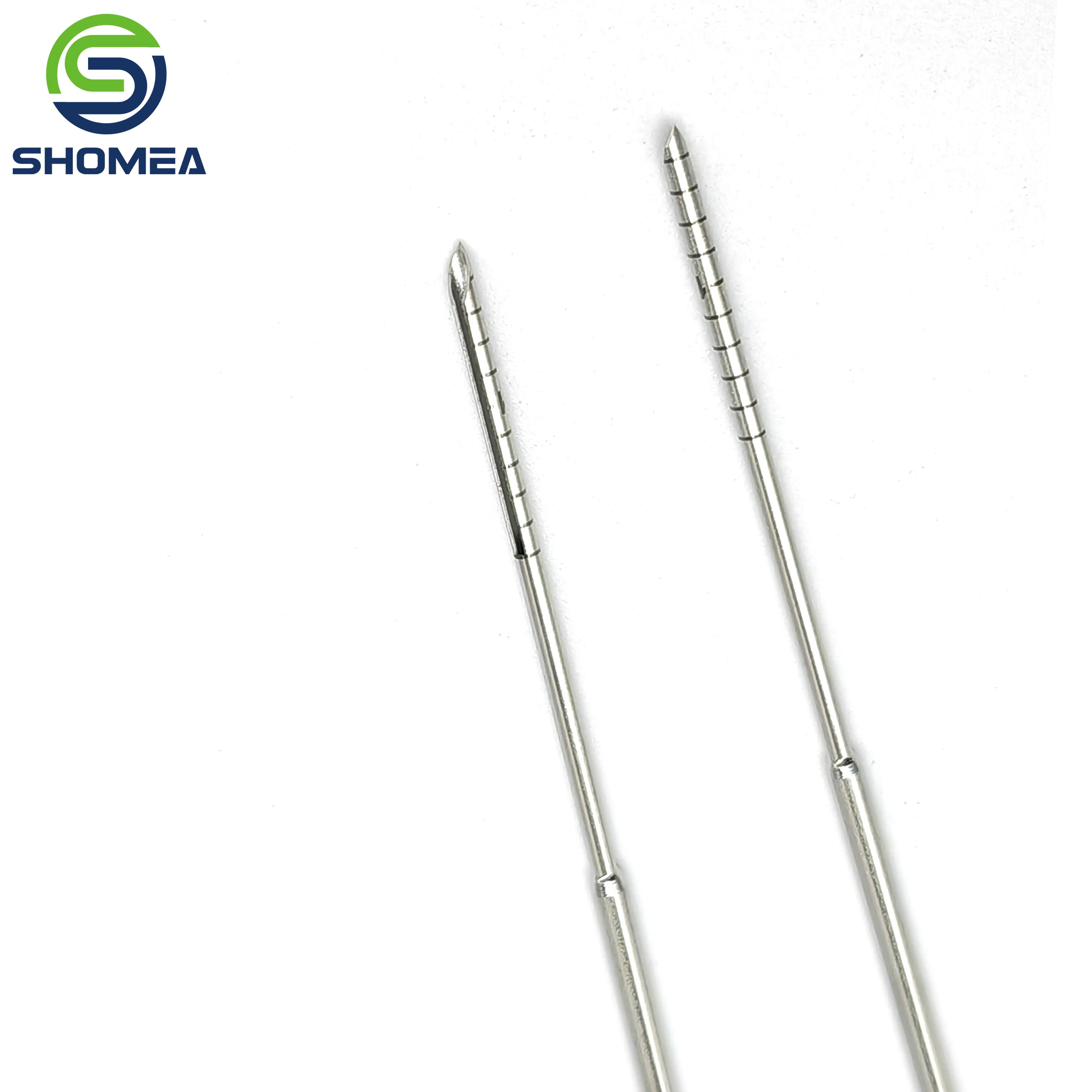 Shomea Customized Medical Grade 20g-28g Thin Wall Stainless Steel Fine Needle with Back Cut End