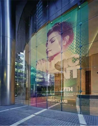 P8 P10 High Transparent 97% Indoor LED Flexible Advertising Screen Display Film