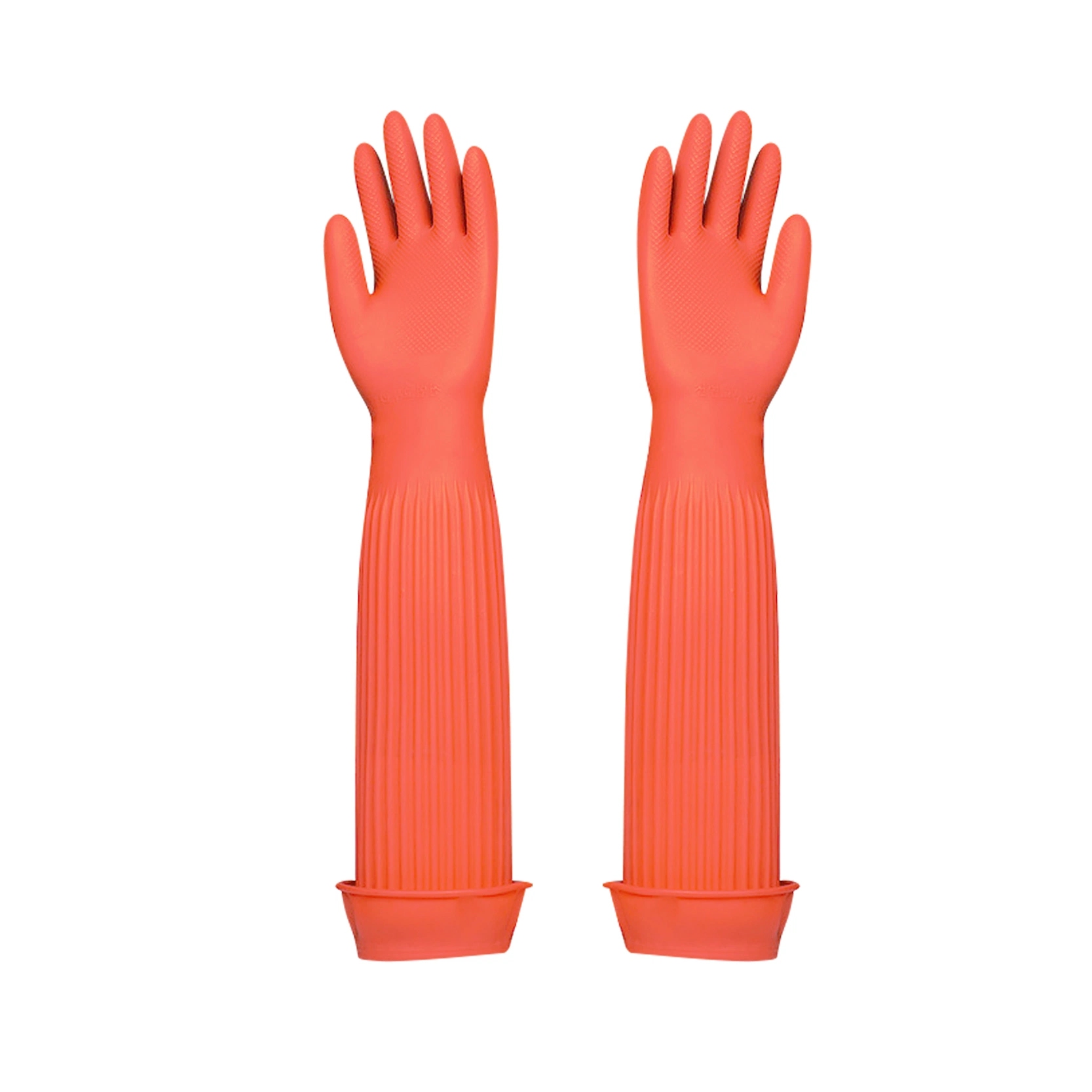 Extra Long Sleeve Red Korea Household Kitchen Cleaning Laundry Washing Rubber Hand Gloves Housework Protective Labor Latex Gloves