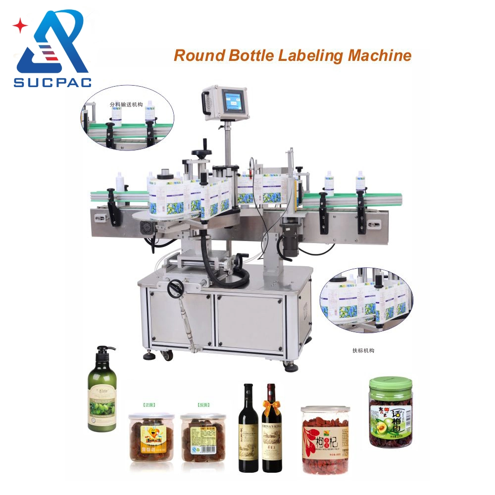 with Date Code Printer Labeling Machine Nutritional Calcium Tablet Bottle Labeller