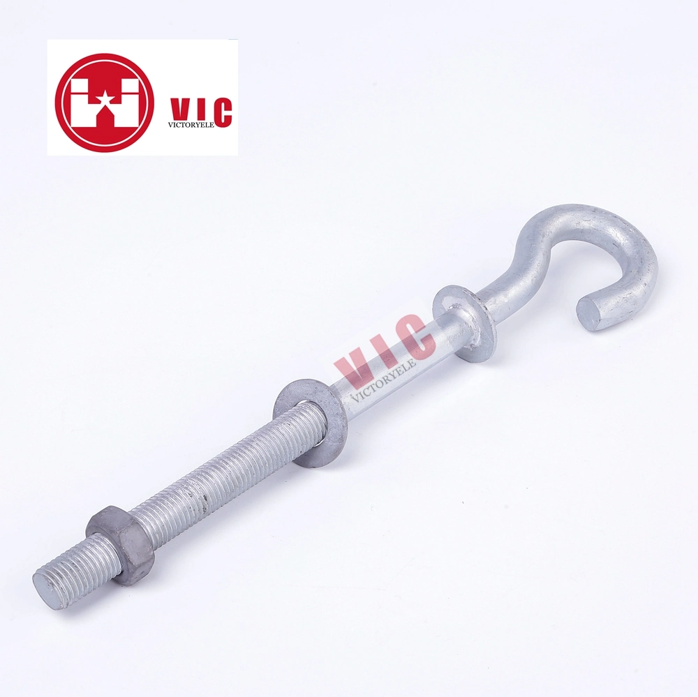 Vic Pole Line Hardware Galvanized Ball End Pigtail Hook