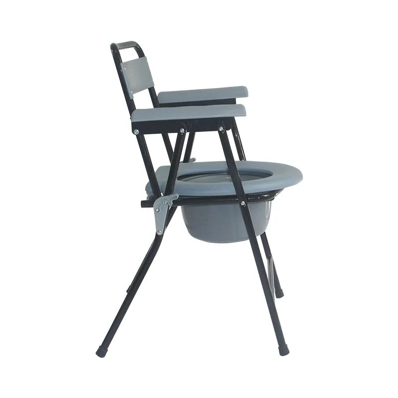 Medical Equipment Hospital Folding Steel Chair Commode for Disabled