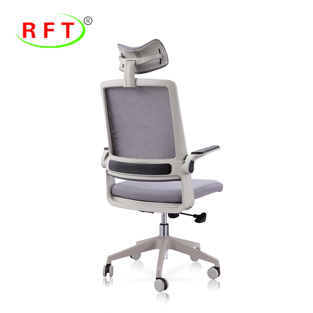 Malla de nylon blanco Ergonomía Muebles de oficina Escritorio silla con brazos reversible