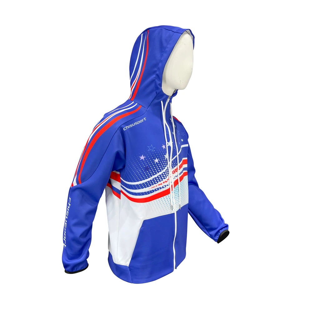 Custom Sports Softshell Custom Reflective Strip Pocket Hooded Windbreaker Sportswear