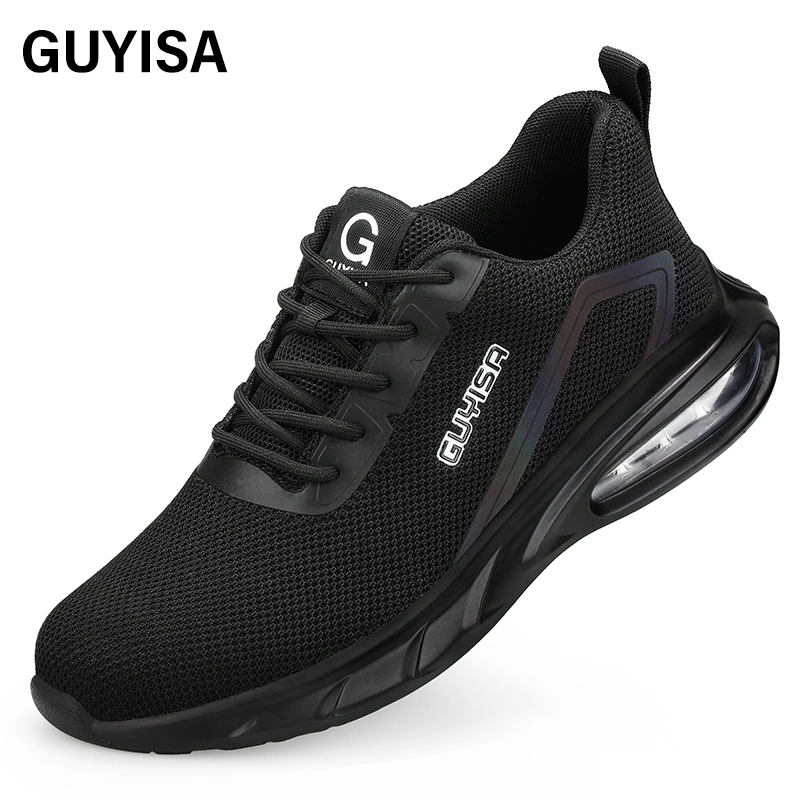 Обувь для наружной моды Guyisa Легкая подметка из полиуретана с воздушной подушкой Стальная защитная обувь для носков