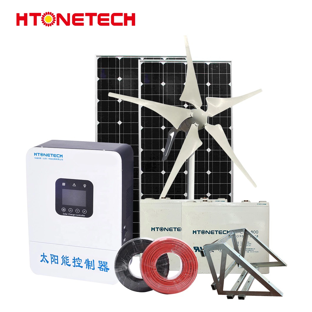 Htonetech Half Cut Mono Solar Panel Wholesale/Supplierrs Plug and Play Wind Power China Wind Solar Energy Storage System with Solar and Wind Generator Systems