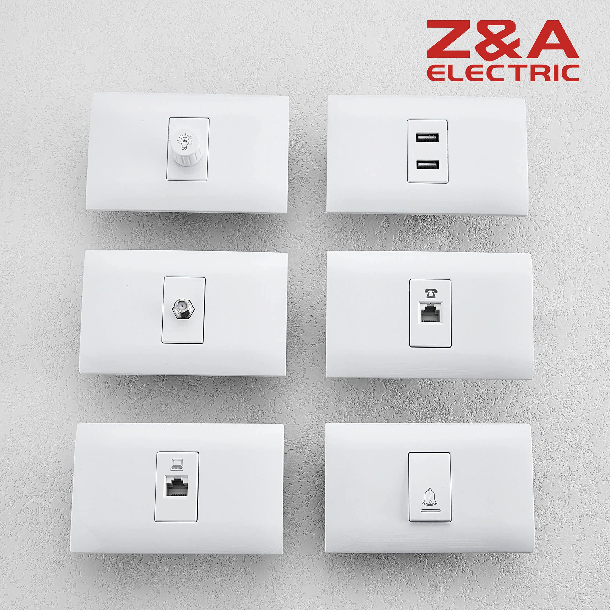 Accesorios eléctricos interruptor de pared para casa de luz de PC y toma para Color diferente