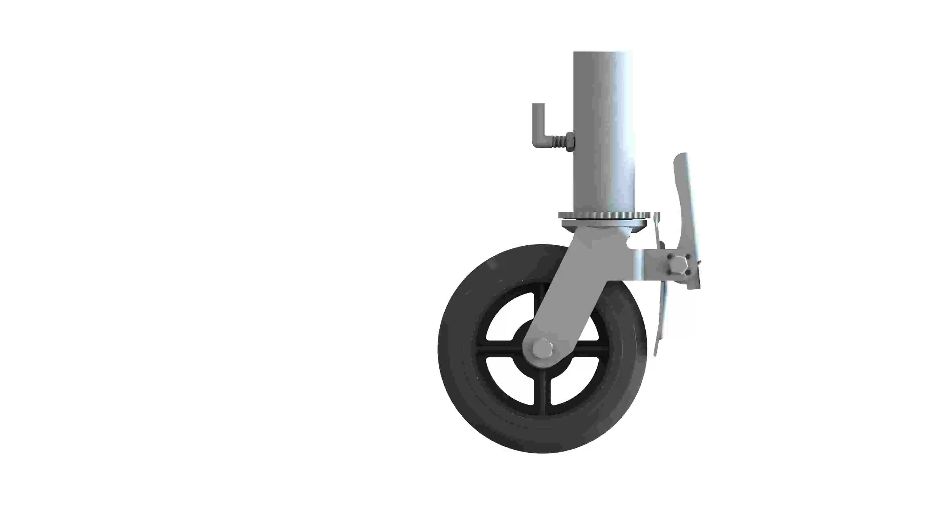 Roue de roulement d'échafaudage robuste avec frein de 6 pouces (150 mm) en fonte de polyuréthane pour échafaudage.