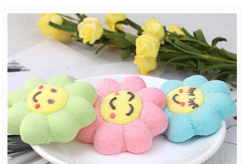 Yummفاء 80PCS/CTS OEM Cotton Pinwheel Shape Marshmallow Gum