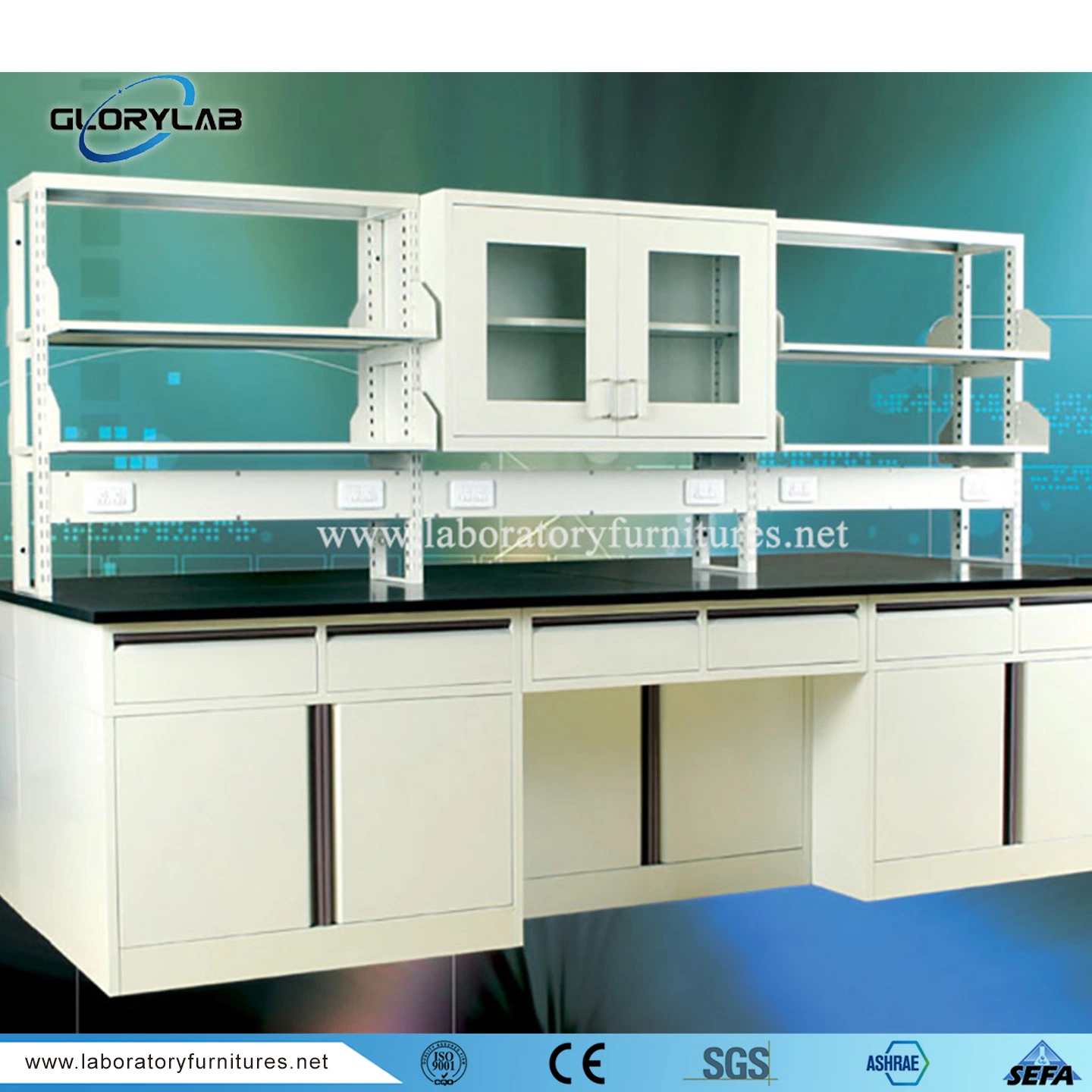 China Steel Lab Furniture Manufacture Wood Work Top Work Table Jh-SL119