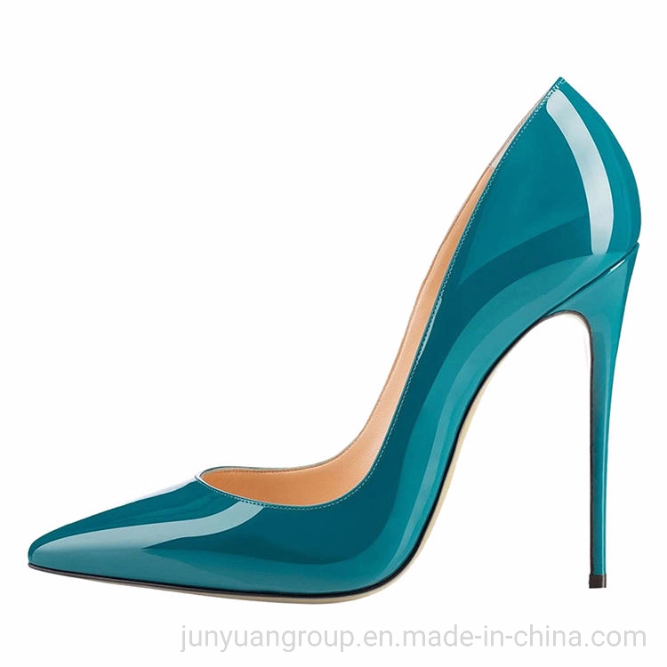 Zapatos de tacón alto de mujer de 10 cm de punta afilada y elegante para la oficina, en colores brillantes y degradado de caramelo