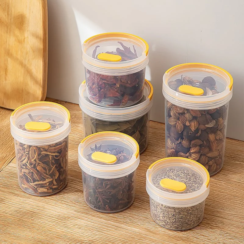 Multifunctional Plastic Round Storage Tank High-Capacity Food Microwavable Storage Container