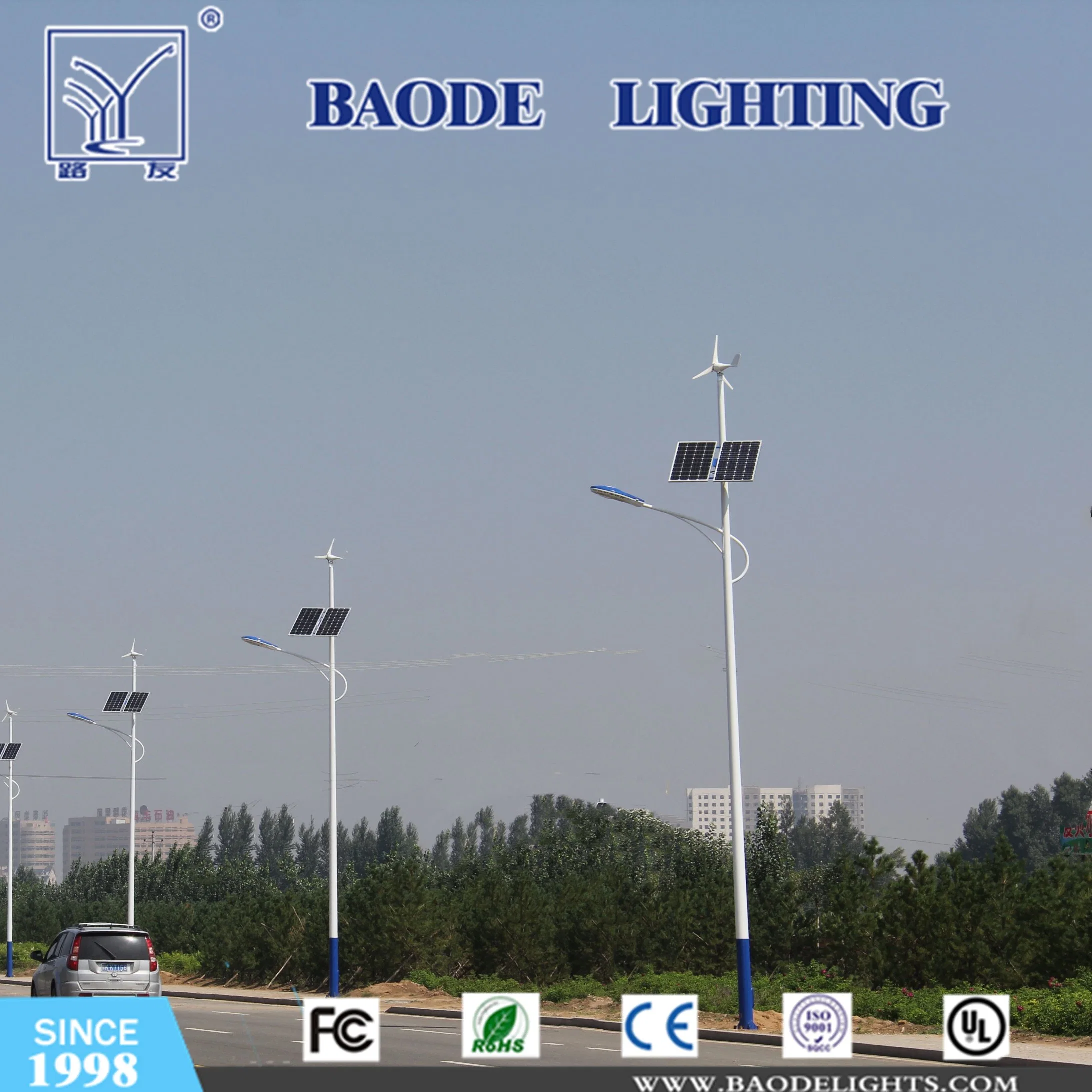 IP67 Hot-DIP Galvanized Steel Wind Solar LED Hybrid Street Light