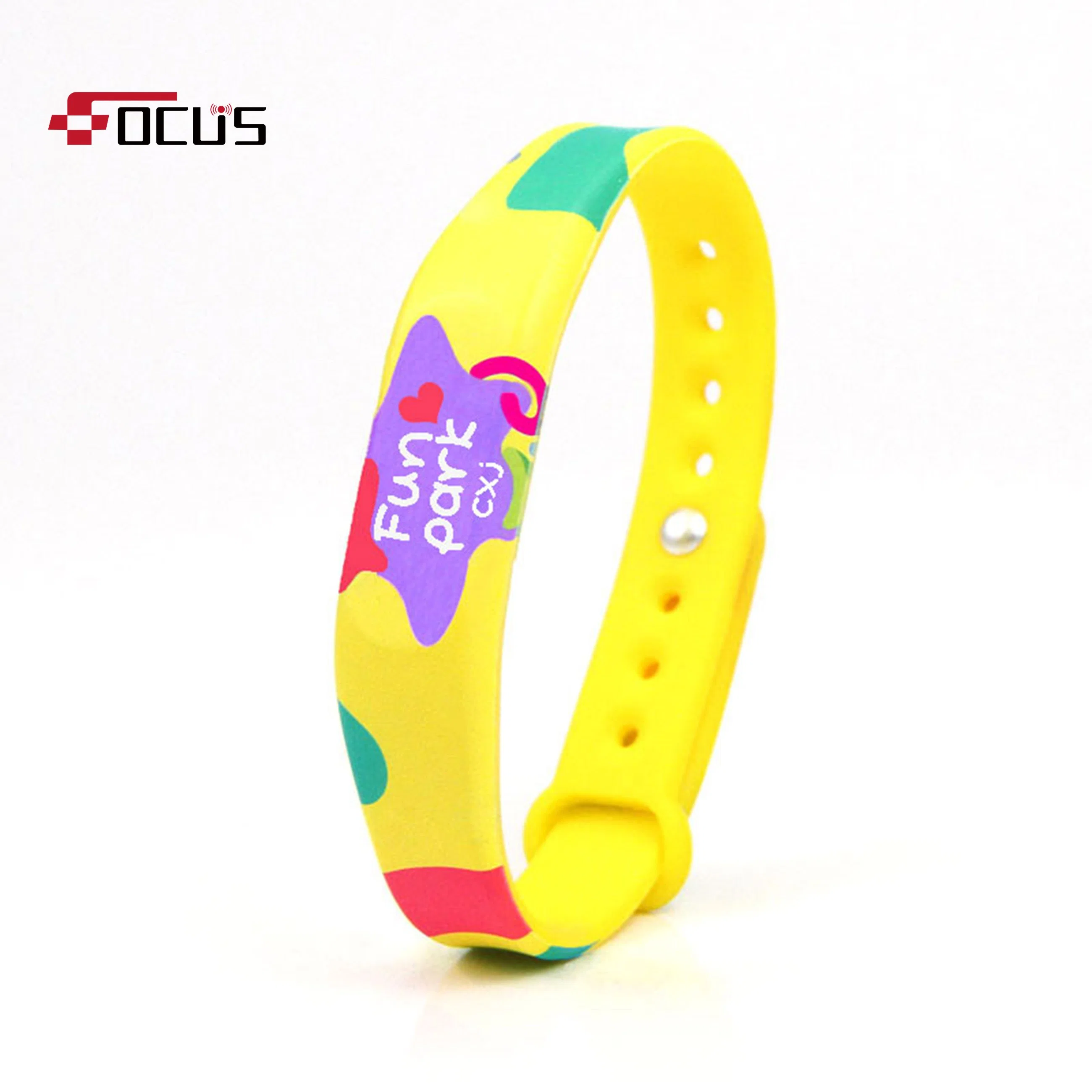 Factory Price UHF RFID Woven Bracelet Silicon Wristband NFC for Access Control