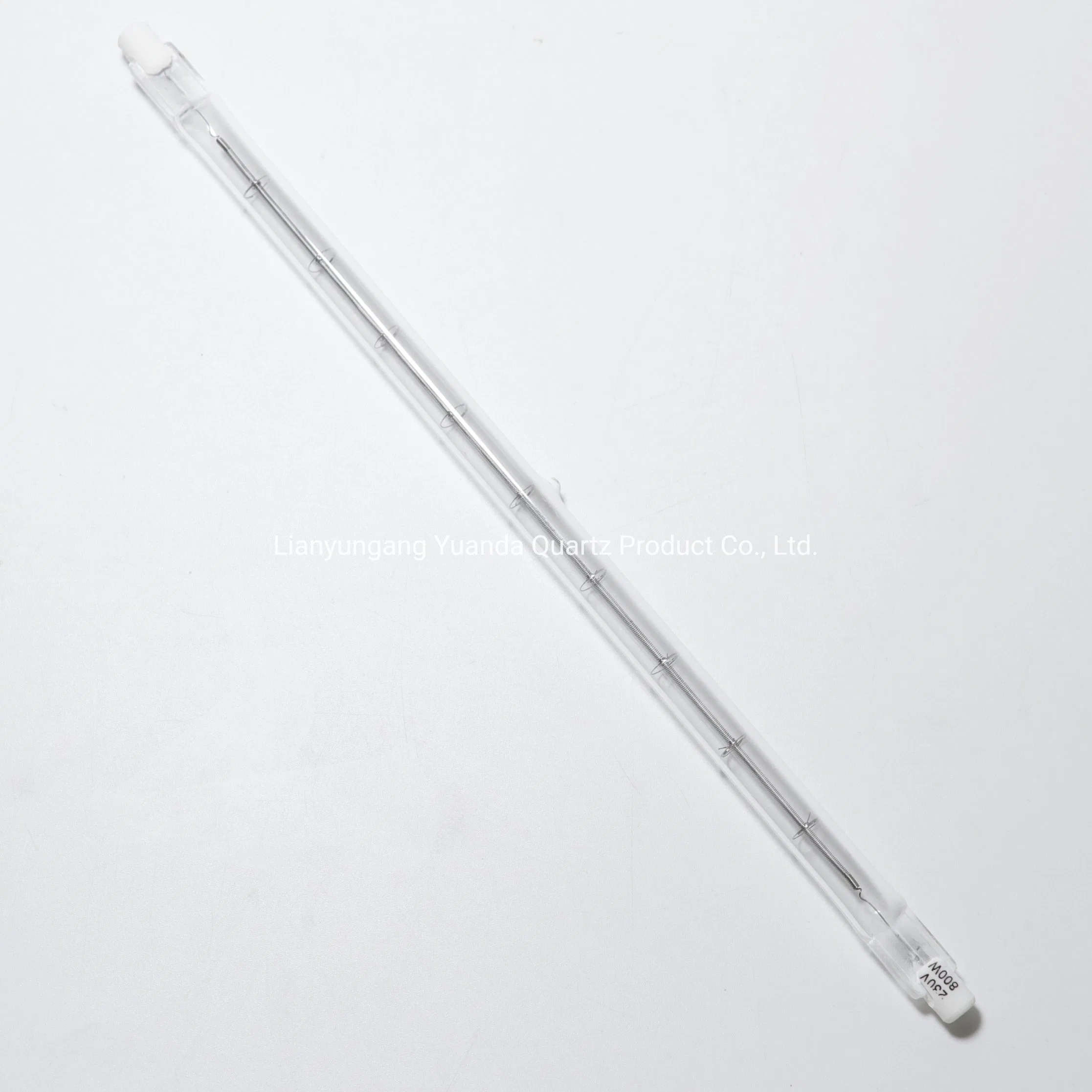 La moitié blanc plaqué halogène quartz de chauffage filament de tungstène tube lampe 230V 800W