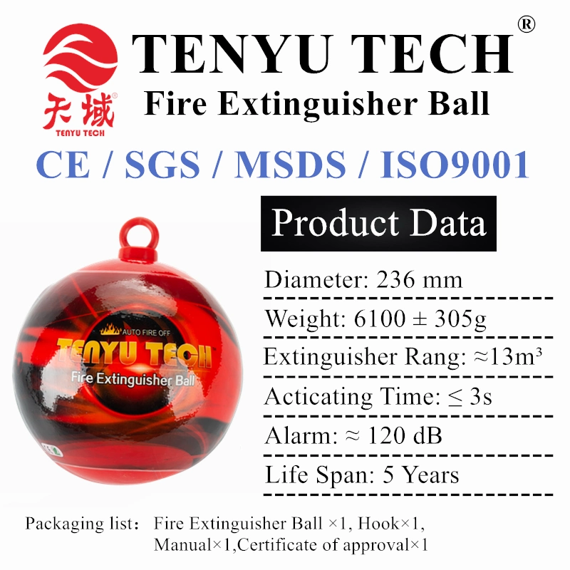 Fireball Automática portátil de alta qualidade de pó seco ABC bola de fogo extintor de 6kg bola com aprovado pela CE