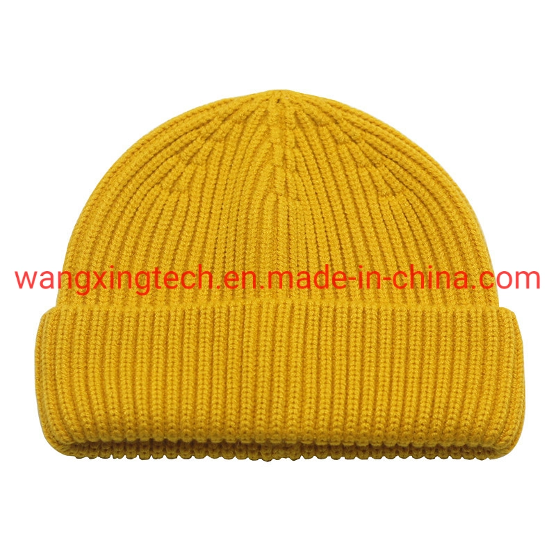 Wholesale/Supplier Knitted Hat Women's Avocado-Colored Melon Skin Hat Winter Thickened Solid Color Wool Hat Men's Beanie Hat